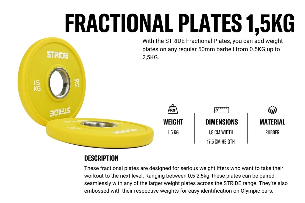 STRIDE Fractional Plate (single; 1,5kg) - COLOR