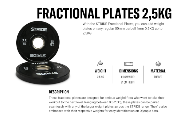 STRIDE Fractional Plate (single; 2,5kg) - BLACK