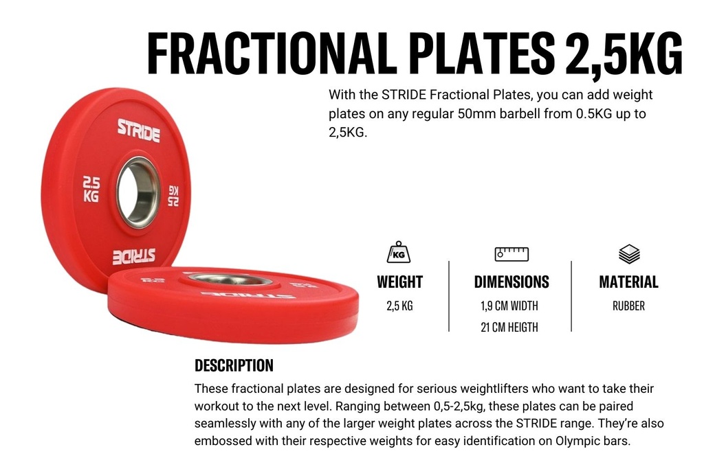 STRIDE Fractional Plate (single; 2,5kg) - COLOR