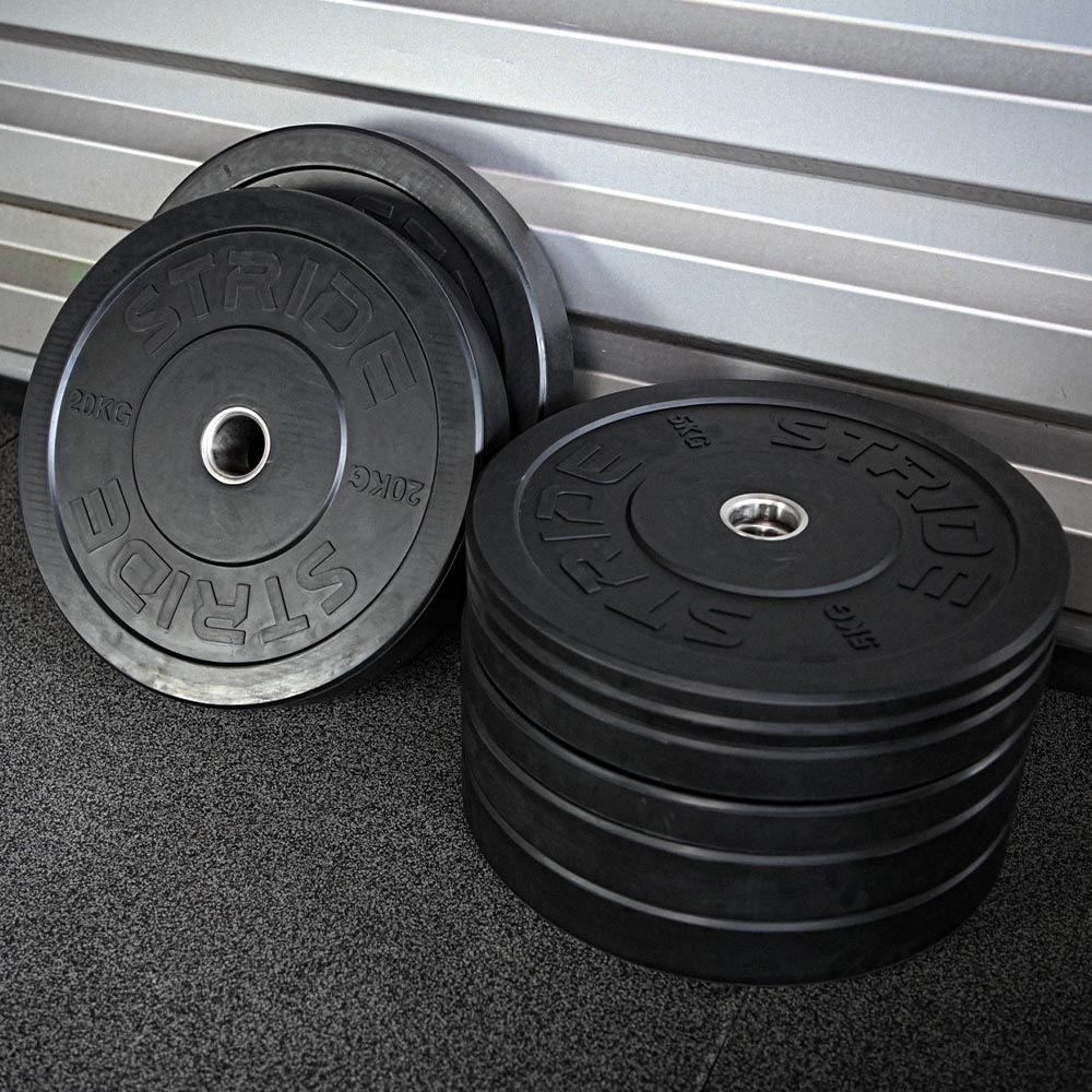 STRIDE Molded Black Rubber Bumper Plate (single; 20kg)