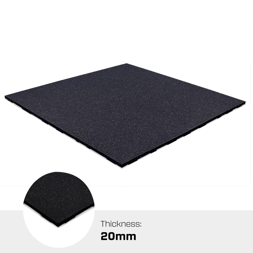 Connecting Rubber Tile |  15% Dark Gray  |  1m x 1m x 2cm