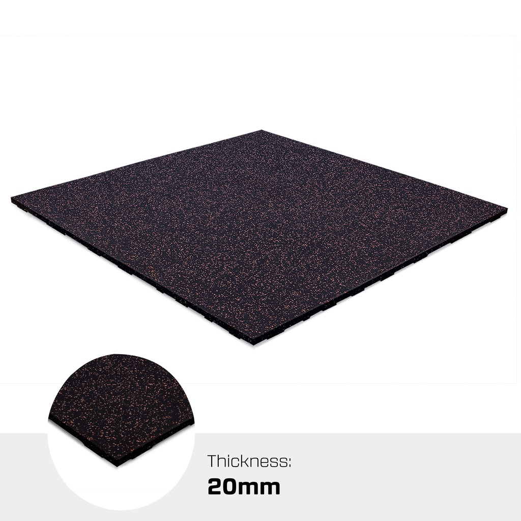 Connecting Rubber Tile |  15% Red  |  1m x 1m x 2cm