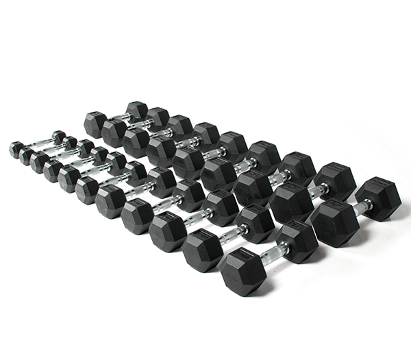 STRIDE Hex Rubber Dumbbell (pair; 27,5kg)