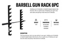 STRIDE Barbell Horizontal Gun Rack (for 8pcs)