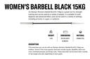 STRIDE Olympic Women's Barbell BLACK (15kg)