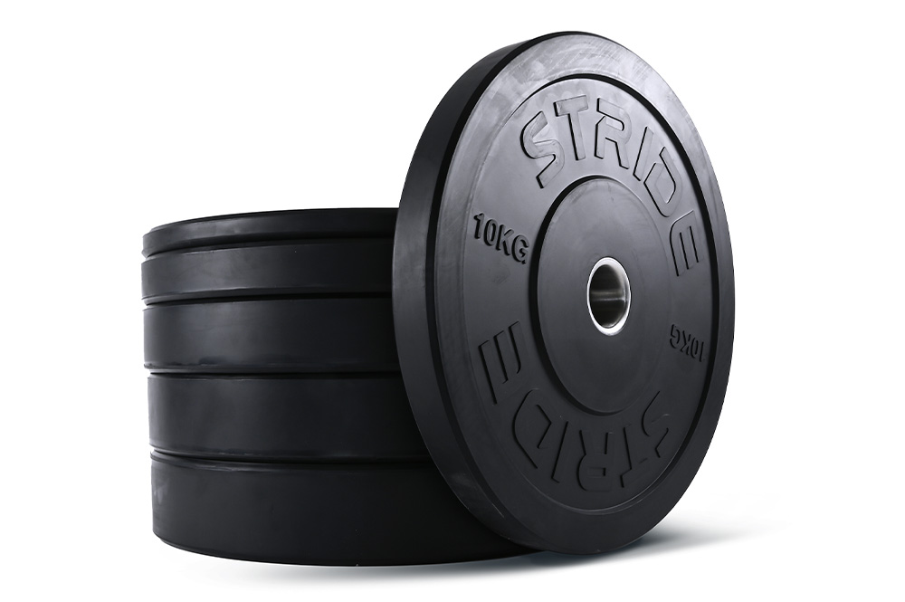 STRIDE Molded Black Rubber Bumper Plate SET (set of 5 pairs; 5kg-25kg)