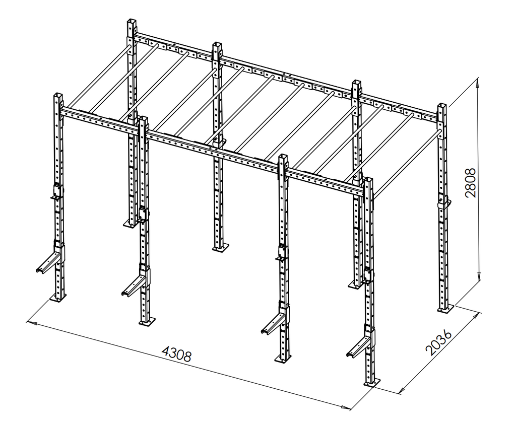 Cross training rig 2-1 with monkey bars