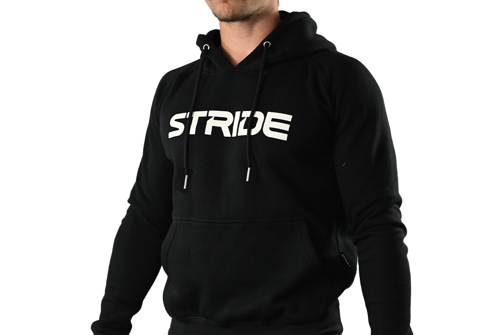 STRIDE Black hoodie | Chest White (MEN)