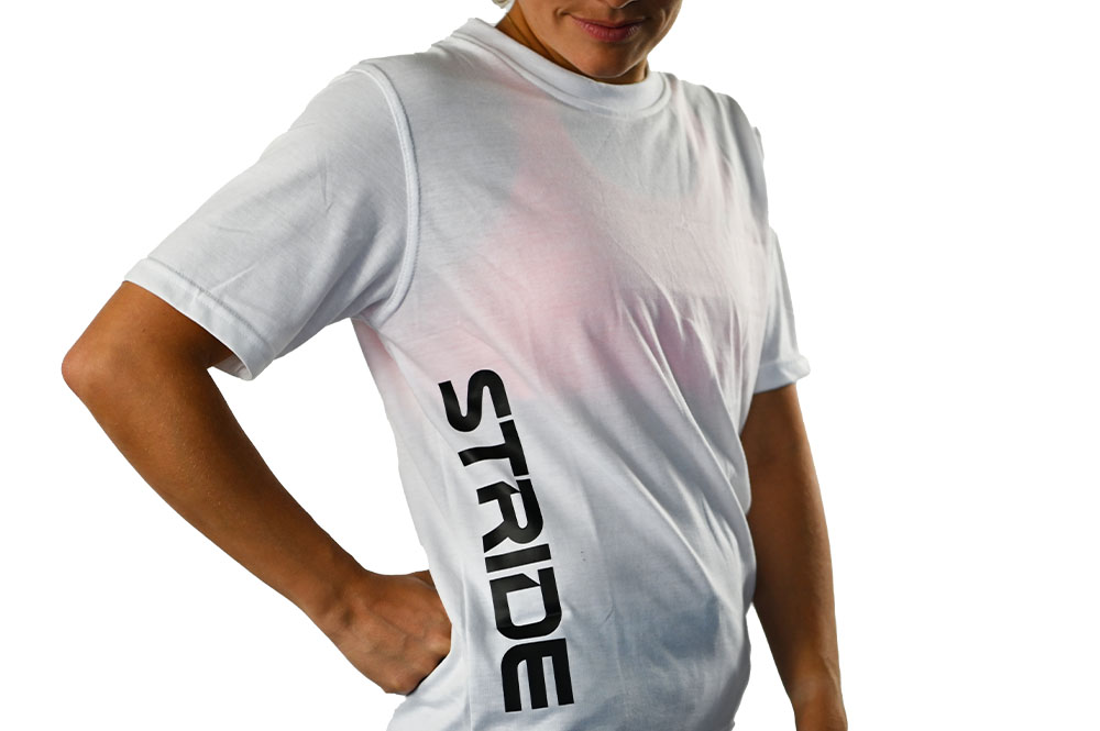 STRIDE White T-shirt | Oblique print (MEN)