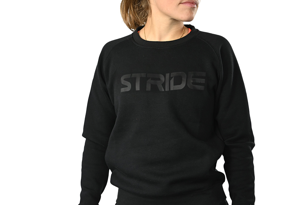 STRIDE Black sweater | Chest print black (WOMEN)