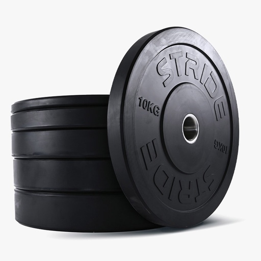 STRIDE Molded Black Rubber Bumper Plate SET (set of 5 pairs; 5kg-25kg)