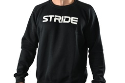 STRIDE Black sweater | Chest print white (MEN)