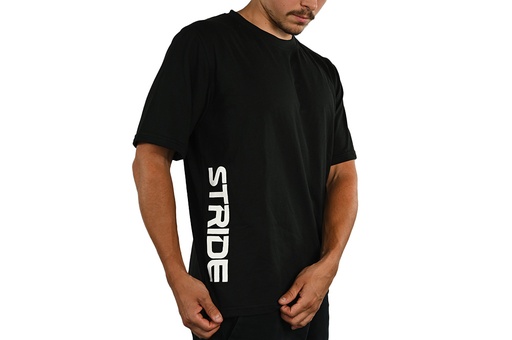 STRIDE Black T-shirt | Oblique print
