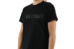 STRIDE Black T-shirt | Chest print black (WOMEN)