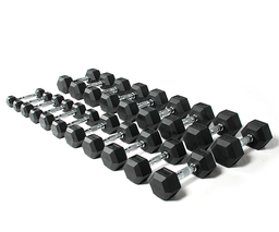 [STR-MOLHEXDBSET1] STRIDE Molded Hex Rubber Dumbbell SET 1 (set of 10 pairs; 1kg-10kg)