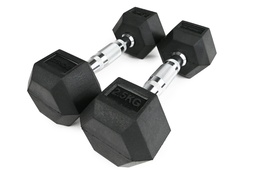 [STR-MOLHEXDB25-SINGLE] STRIDE Molded Hex Rubber Dumbbell (single; 2,5kg)