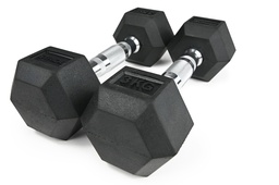 [STR-MOLHEXDB30-SINGLE] STRIDE Molded Hex Rubber Dumbbell (single; 3kg)